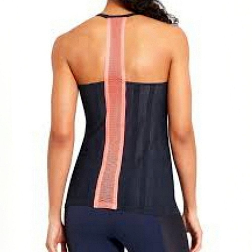 Athleta Strappy Kettlebella Navy Coral Tank Top